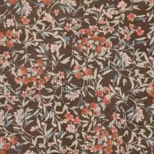 Babycord digitaal bloemen bruin