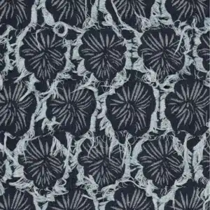 Denim ruffle bloemen donker jeansblauw