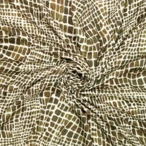 Viscose jacquard slangenprint groen