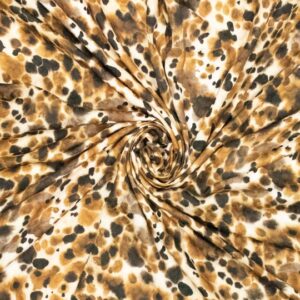 Viscose jacquard dierenprint bruin