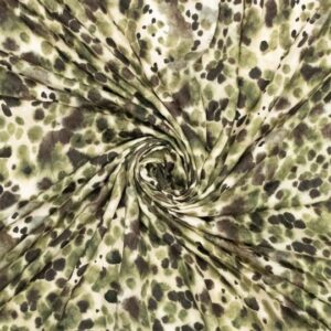 Viscose jacquard dierenprint groen