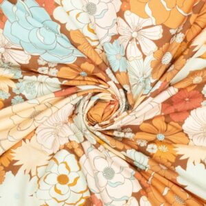 Viscose digitaal retro bloemen