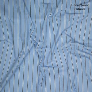 Fibre Mood - Poplin strepen blauw/zwart