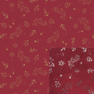 Canvas kerst foil rood