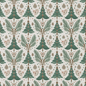 Katoen kerstbomen wit/groen