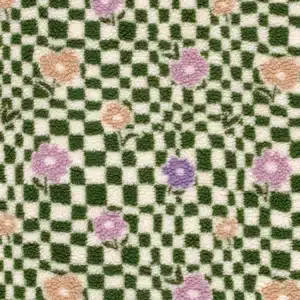 Teddy bloemen/ruit groen