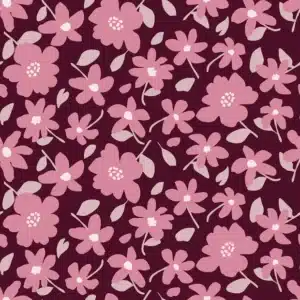 French terry digitaal bloemen paars