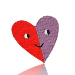 HejPatches - strijkapplicatie hart rood/paars