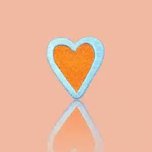 HejPatches - strijkapplicatie hart blauw/oranje