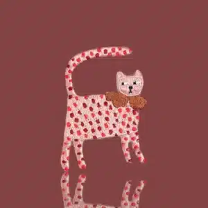 Hejpatches - strijkapplicatie gestipte kat