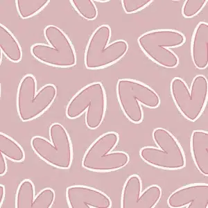 French terry digitaal harten roze