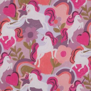 Fine poplin digitaal unicorns