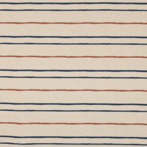 Coupon 95cm rib jersey organic strepen naturel