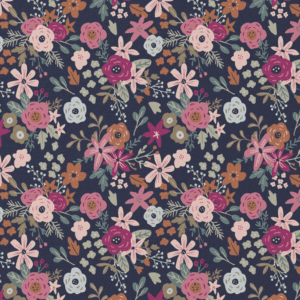 Katoen bloemen olga navy