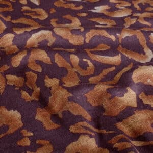 Poly viscose dierenprint aubergine