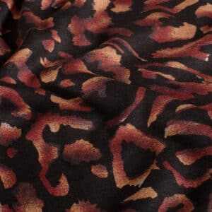 Poly viscose dierenprint zwart