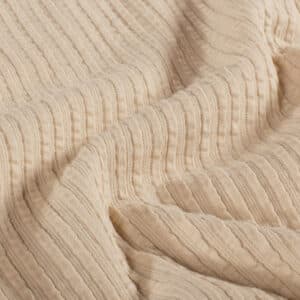 Rib jersey ruffle jacquard beige