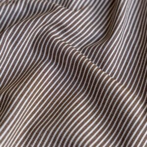 Denim yarn dyed strepen bruin