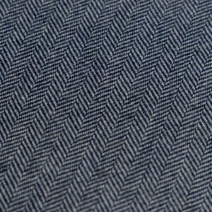 Wol | polyester yarn dyed herringbone donkerblauw