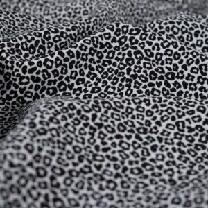 Coupon 110cm jersey luipaardprint offwhite