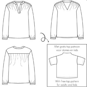 Bel'Etoile - Lucia blouse dames + gratis top voor dames/kids (papieren patroon)