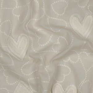 Katoenen voile harten ecru
