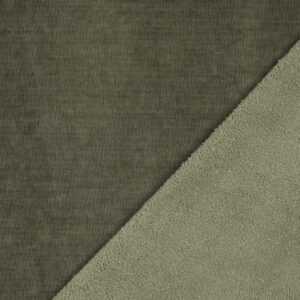 Double sided gebreide velours sherpa legergroen