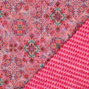 Stepped voile katoen patchwork roze