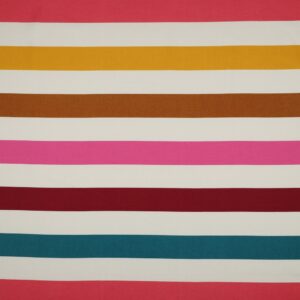 Canvas strepen geel/bruin/roze