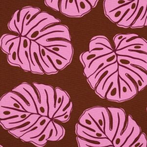 Canvas grote bladeren bruin