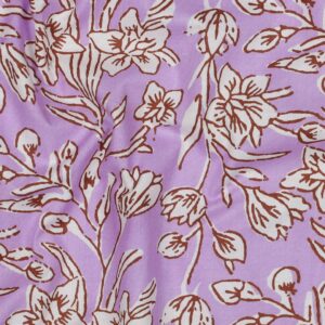 Indiase blockprint katoen bloemen lila