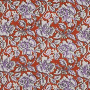 Indiase blockprint katoen bloemen terracotta