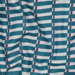 Indiase blockprint katoen geometrisch petrol