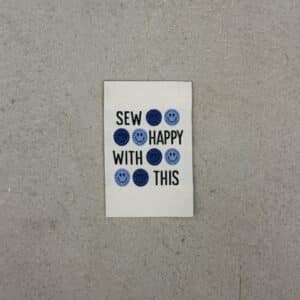 Loop&Label - Sew happy with this blauw - XXL label