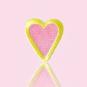 HejPatches - strijkapplicatie hart geel/roze