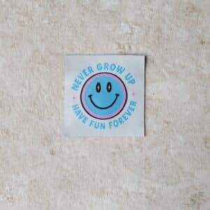 Loop&Label - Never grow up smiley - XXL label