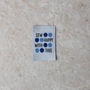 Loop&Label - Sew happy with this blauw - XXL label
