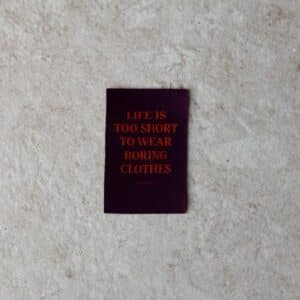 Loop&Label - Life is too short - XXL label