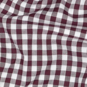 Yarn dyed poplin ruit 10mm aubergine