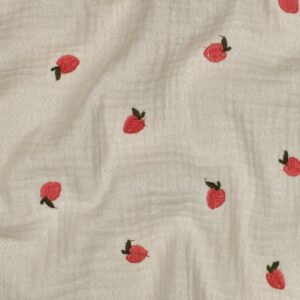 Hydrofiel geborduurde aardbeien naturel