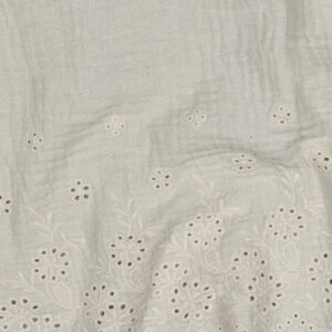 Hydrofiel eenzijdige broderierand naturel