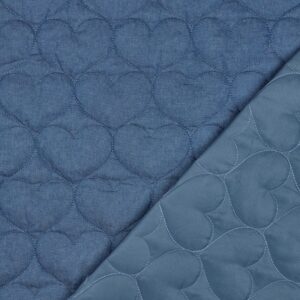 Stepped denim harten jeansblauw