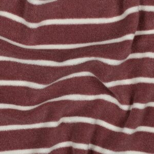 Badstof yarn dyed strepen mauve/ecru