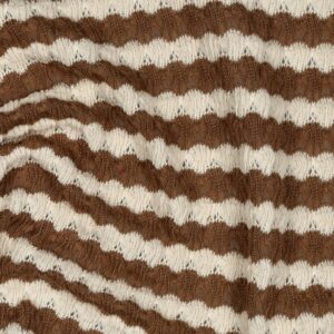 Gebreide jacquard strepen bruin