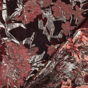 Jacquard bloemen aubergine