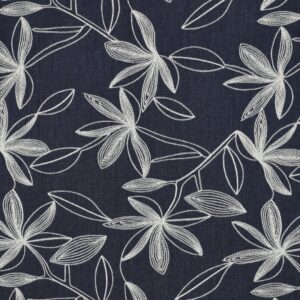 Denim geborduurde bloemen wit