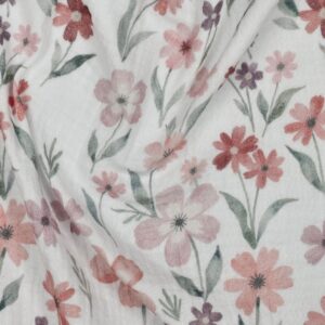 Hydrofiel digitaal roze bloemen wit