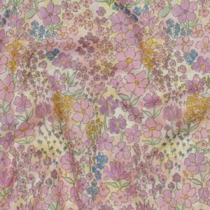 Katoenen voile digitaal kleine bloemen lichtroze