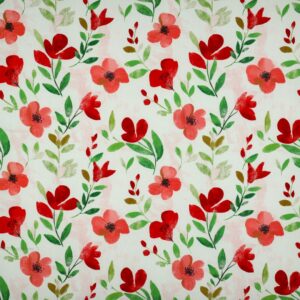 Viscose radiance digitaal rode bloemen