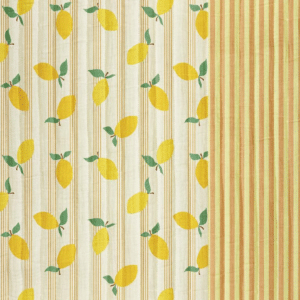 Stepped double gauze citroenen/strepen